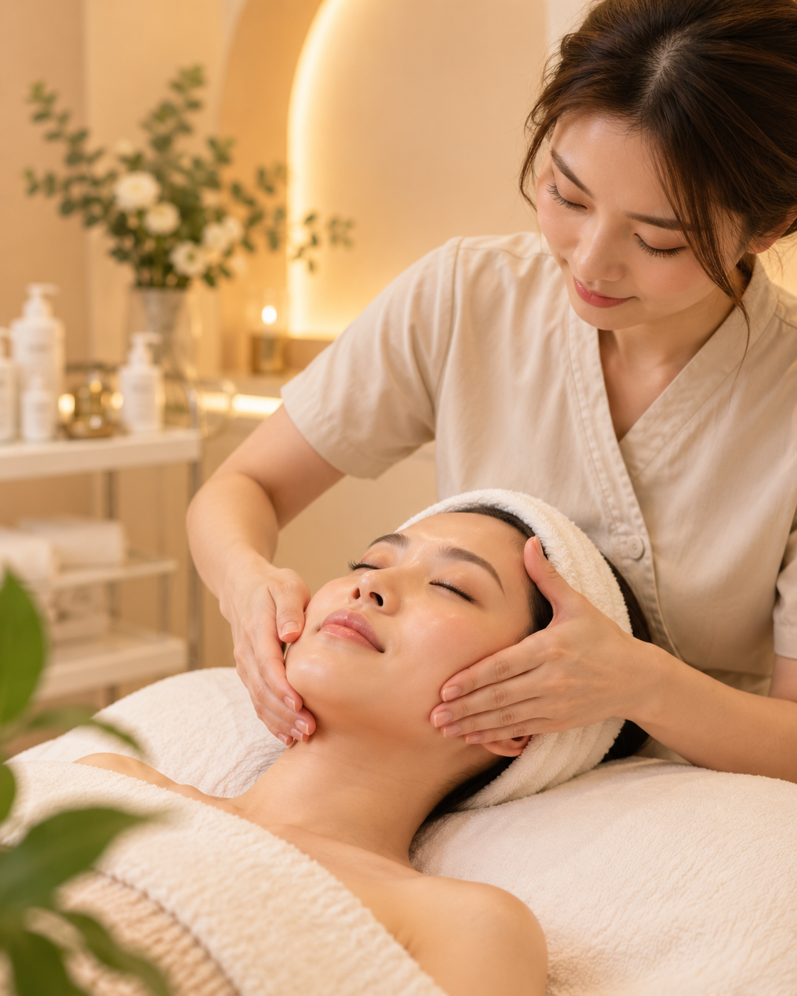 Japanese facial contouring treatment